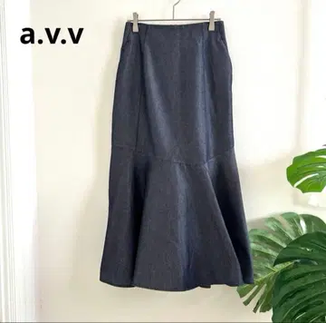 [ a.v.v ] 데님 롱 스커트 S 머메이드