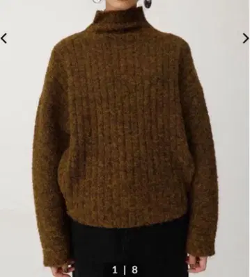 moussy 마우지 브라운 긴팔 니트 스웨터 프리 브라운 여성용