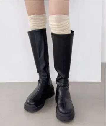 Heather 인힐 스트레치 롱 부츠 블랙 S 사이즈