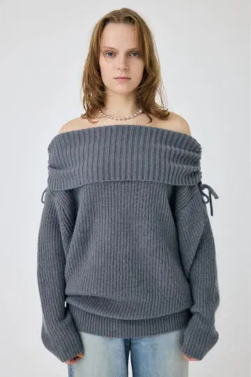 MOUSSY 오프숄더 루즈 풀오버
