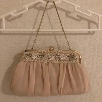 베이지 쉬폰 파티 백