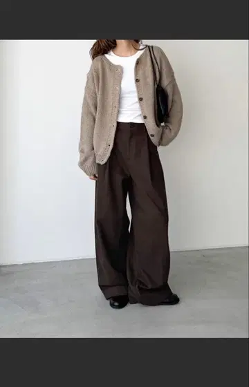 CANAL JEAN El mar 알파카 혼방 크루넥 가디건