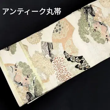 앤티크 마루오비 부채 문양 꽃 국화 소나무