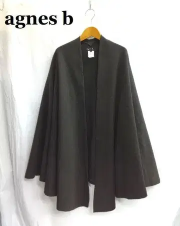 agnes b/아네스베 다크 브라운 울 판초 케이프