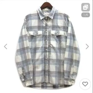 [ BAYFLOW ] 코듀로이 인디고 체크 셔츠