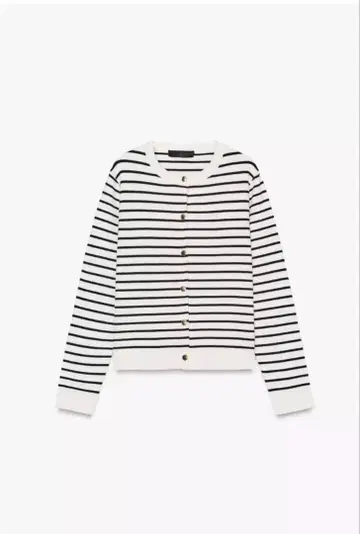 스트라이프 가디건 긴팔 화이트/네이비