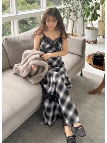 fray.i.d 레이스 트리밍 슬립 원피스