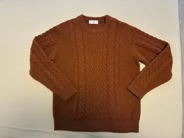 417 에디피스 브라운 케이블 짜임 니트 스웨터