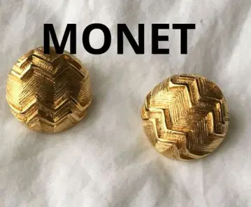 빈티지 Monet 서클 골드 귀찌 모네 웨이브