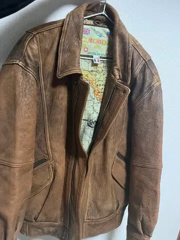 ROBO 가죽 자켓 M 브라운