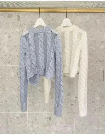 세실리 반센 케이블 니트 화이트