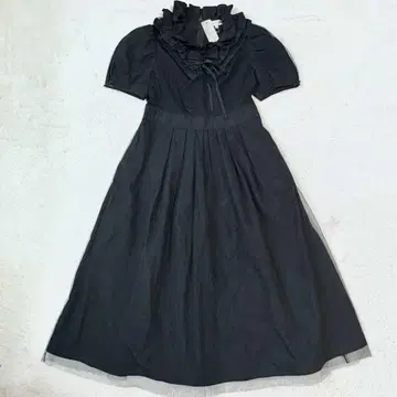 새상품 슈퍼뷰티 롱 원피스 프릴 튤 40 블랙