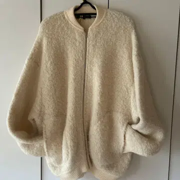 아이보리 플리스 자켓 사이즈 38