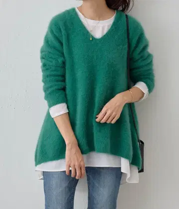 비어즐리 퍼 니트 플레어 풀오버