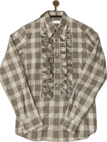 DRIES VAN NOTEN 프릴 체크 셔츠 사이즈 46