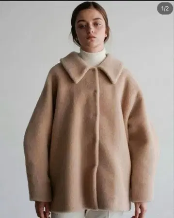 OHGA 에코 무스탕 코트 베이지 M 사이즈 2023년