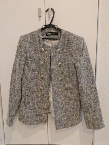 ZARA 노카라 트위드 자켓