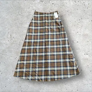LOWRYS FARM 체크 무늬 A라인 롱 스커트 L (택 포함 새상품)