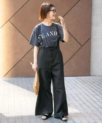 스픽 앤 스팬 서스펜더 워커 팬츠 블랙 36