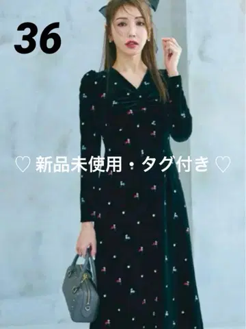 새상품 셀포드 CELFORD 벨로아 총자수 원피스