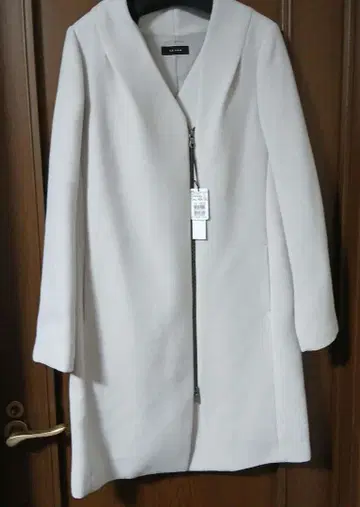 LASUD 아이보리 노카라 롱 코트 38