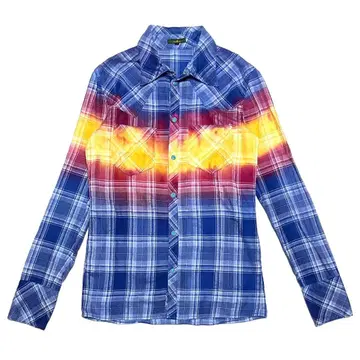 obelisk 그라데이션 체크 긴팔 셔츠