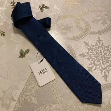 TAKEO KIKUCHI 다크 블루 도트 넥타이