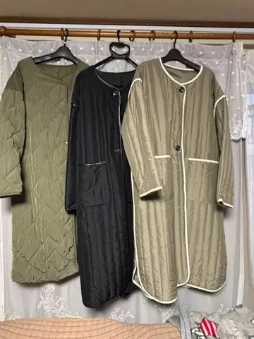 롱 퀼트 코트 3벌 묶음 판매