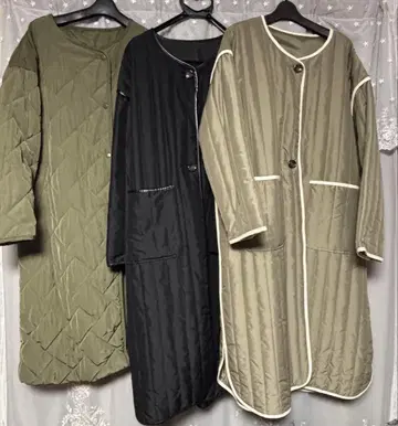 롱 퀼트 코트 3벌 묶음 판매