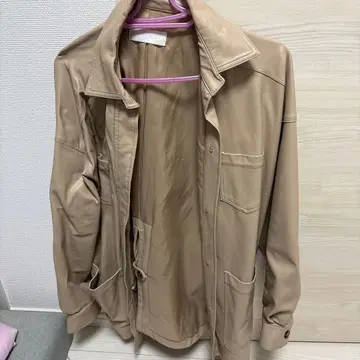 LAVANDA 가죽 베이지 자켓