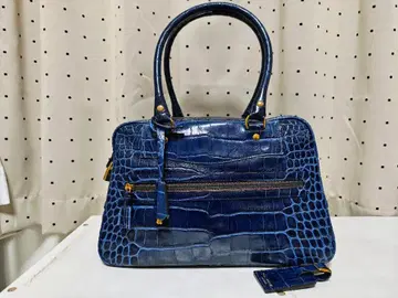 미사용품 J&M DAVIDSON VIVI 악어 엠보싱 가죽 핸드백