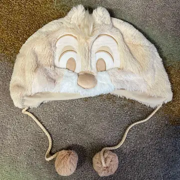 칩과 데일 팬캡 크림색 폼폼 포함