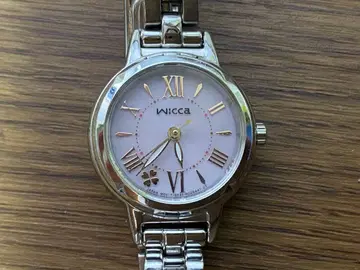 Wicca 손목시계 아날로그 실버/핑크