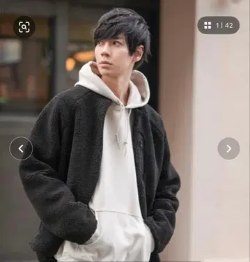 블랙 플리스 자켓 집업