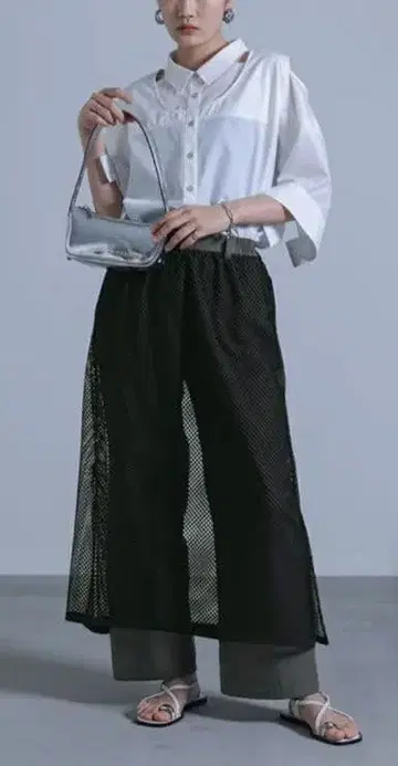 kOhAKU 메쉬 레이어드 팬츠