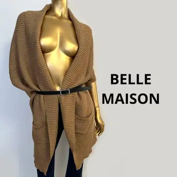 [ 4751 ] BELLE MAISON 리브 니트 가디건 M 브라운