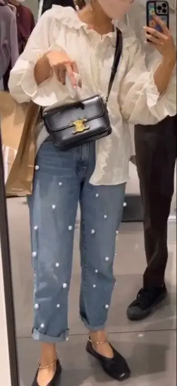 make-ai 메이크아이 펄 데님 sizeS 블루 데님 팬츠