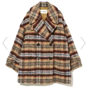 빔즈 레이 빔즈 체크 더블 하프 코트