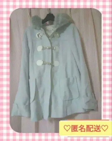 히메 스타일 더플 코트 깔끔 엘레강트 퍼 양산형 지뢰계 후드