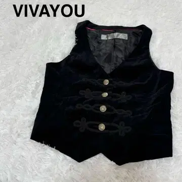 [ 비바유 ] 지레 베스트 자수 결혼식 세레모니 빈티지 블랙 M