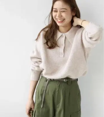 저널 스탠다드 레흄 카라 부착 폭스 울 폴로넥