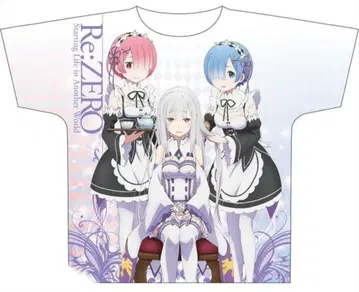 Re: 제로부터 시작하는 이세계 생활 리제로 T셔츠 에밀리아 렘 라무