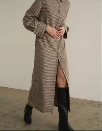 CLANE POWERSHOULDER CHECK SHIRT ONEPIECE