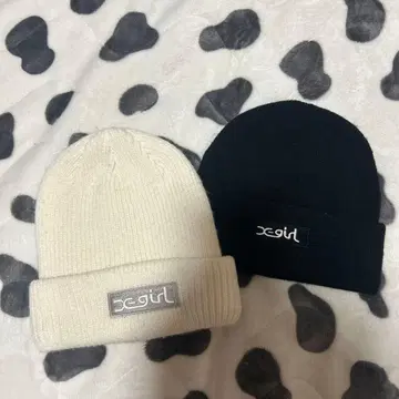 xgirl 니트 모자 2세트 화이트 블랙