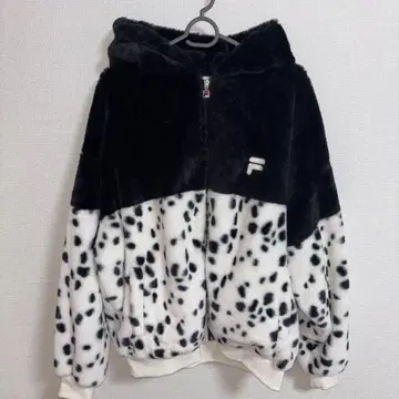 FILA 플리스 자켓 블랙 화이트