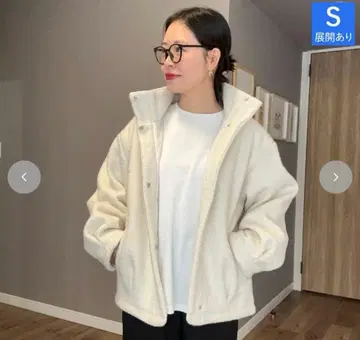 시마무라 ammy 보아 스탠드 블루종 아이보리 M 사이즈