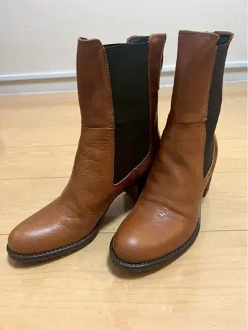 Ilenia P. 이레니아피 사이드 고어 부츠 힐 소가죽 37 24cm