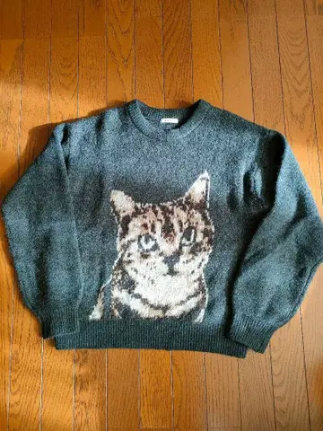 니코앤드 niko and - 고양이 니트 캣 패턴 그레이