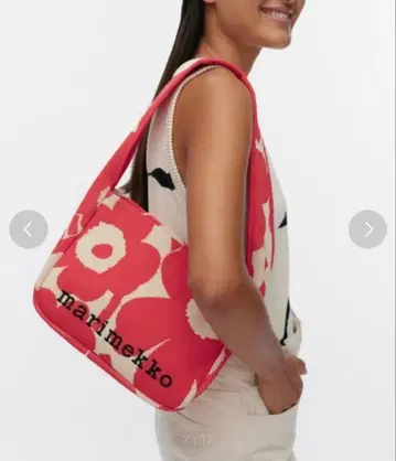 marimekko 숄더백 레드 우니코 마리메꼬