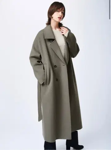 r 스플릿 래글런 롱 코트